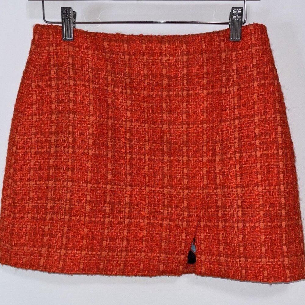 Zara Vibrant Red Textured Mini Skirt